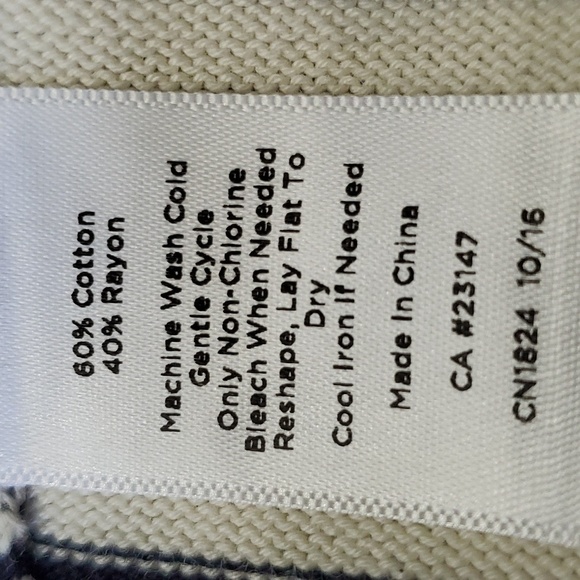 TALBOTS, striped cream, and black. Little ruffle. Size medium P. Lightwei… - Picture 8 of 9